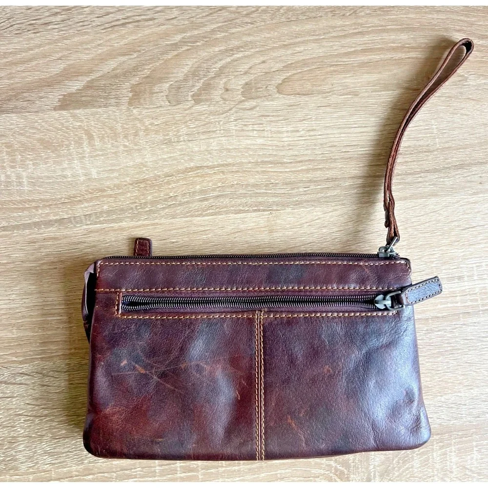 Jack Georges Leather Wallet/Credit Card Zippered Pouch Quiet Luxury Classic